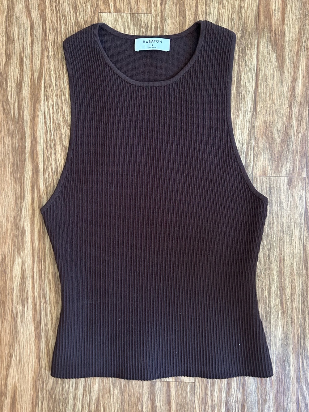 Aritzia Tops | Babaton Brown Ribbed Sleeveless Top